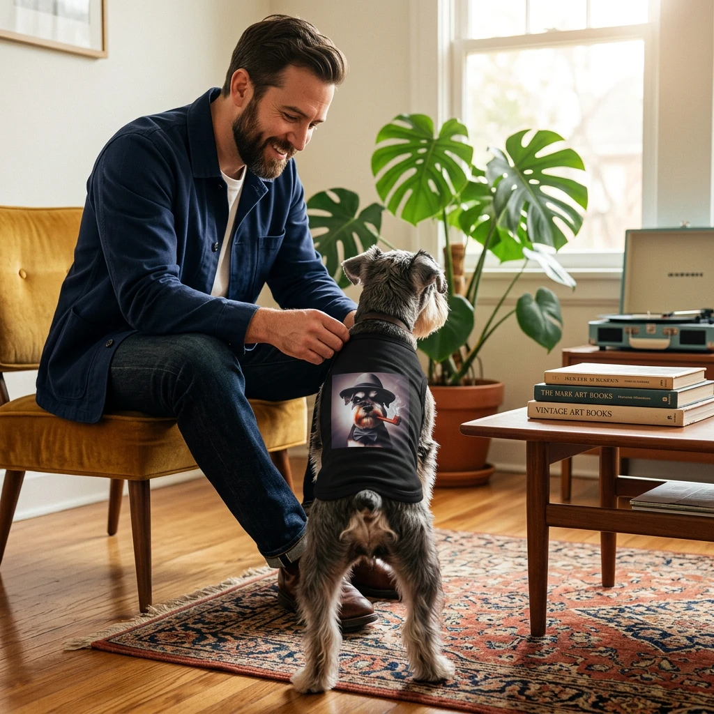 Miniature Schnauzer drinking shirt Pets Printify