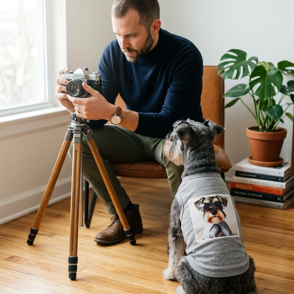 Miniature Schnauzer's working businessman shirt Pets Printify