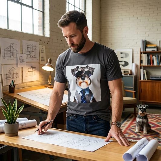 Miniature Schnauzer business man shirt T-Shirt Printify