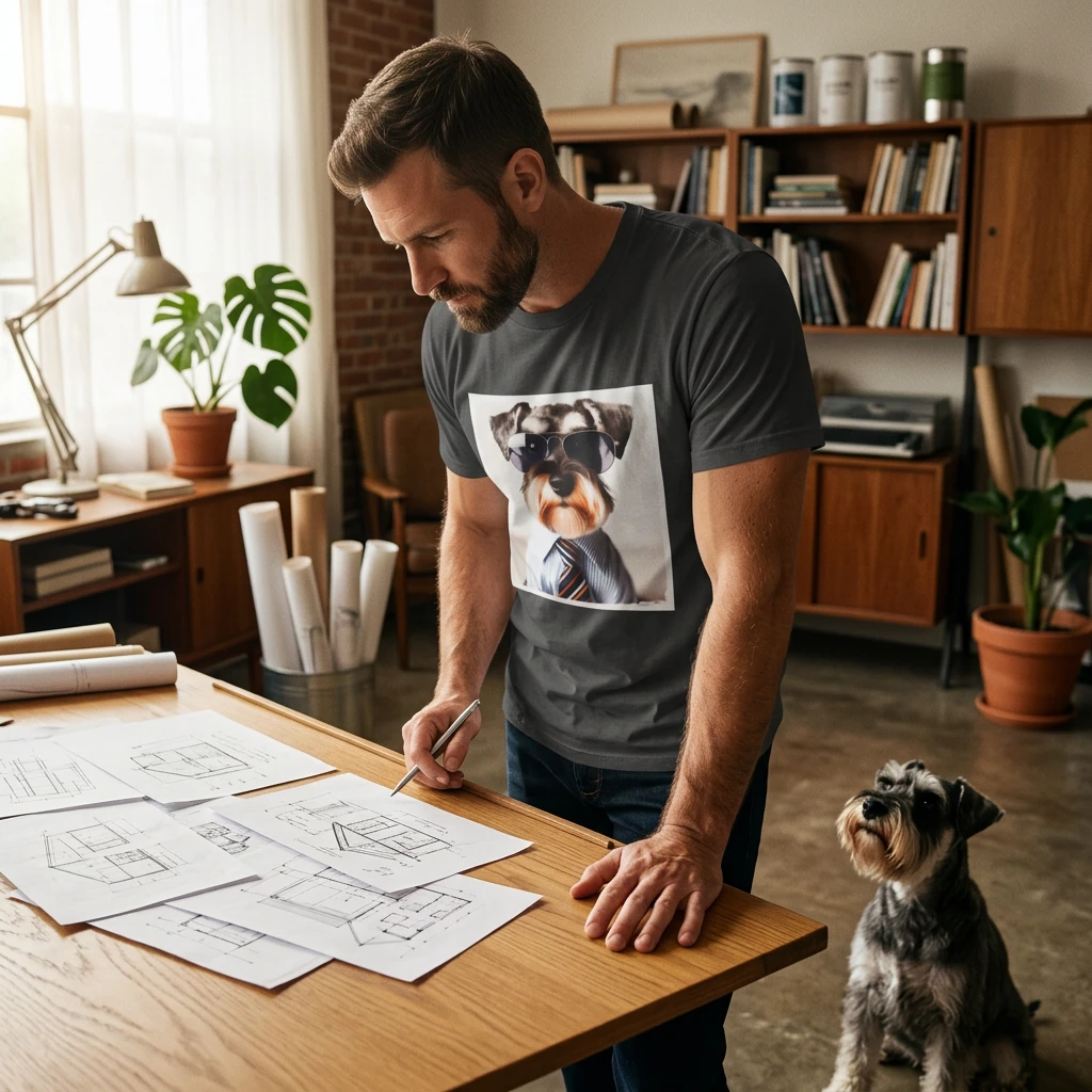 Miniature Schnauzer working man shirt T-Shirt Printify