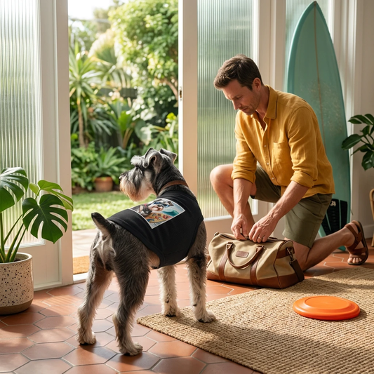 Miniature Schnauzer traveling surfer shirt Pets Printify