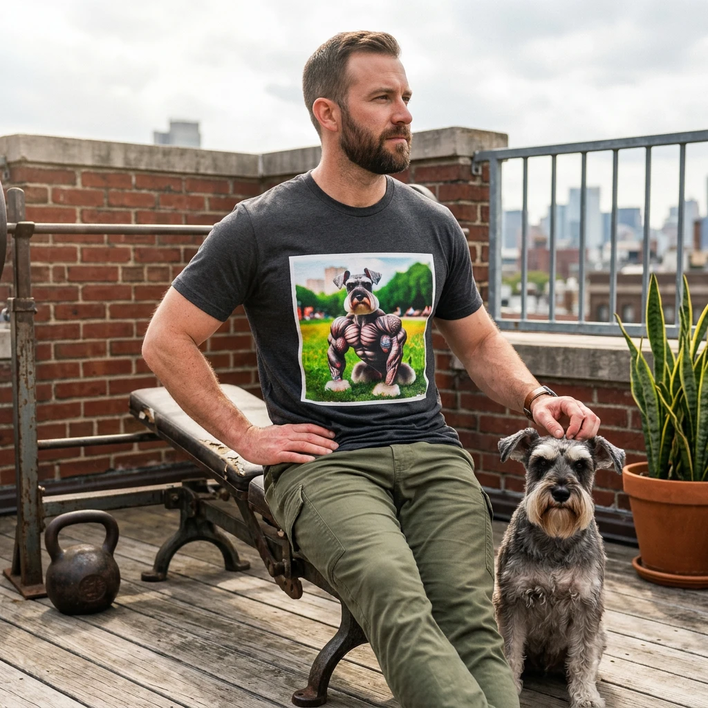 Miniature Schnauzer muscles shirt T-Shirt Printify