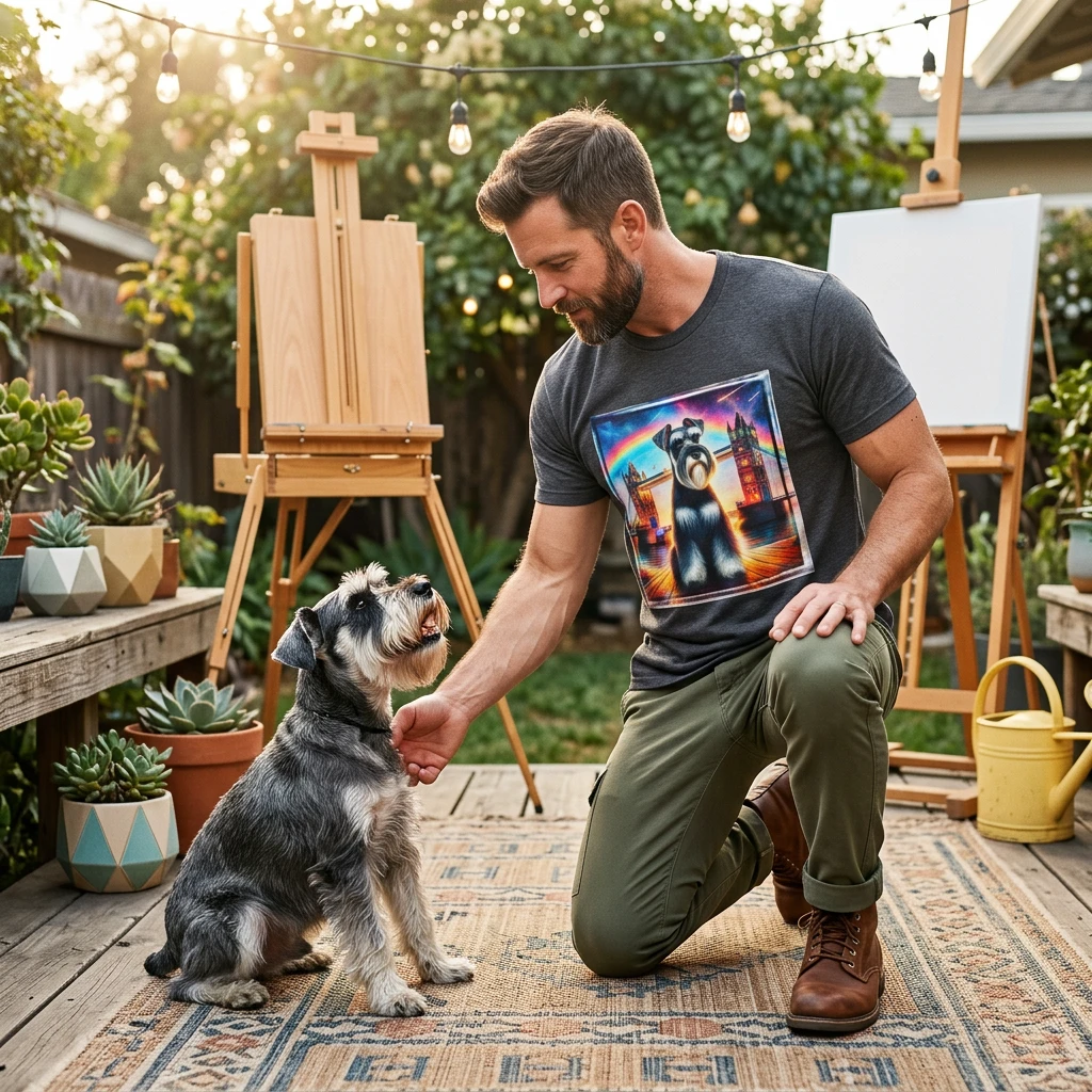 Miniature Schnauzer rainbow bridge shirt T-Shirt Printify