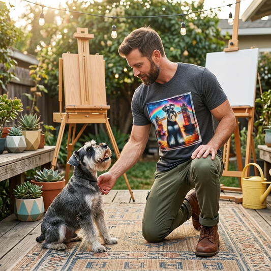 Miniature Schnauzer rainbow bridge shirt T-Shirt Printify