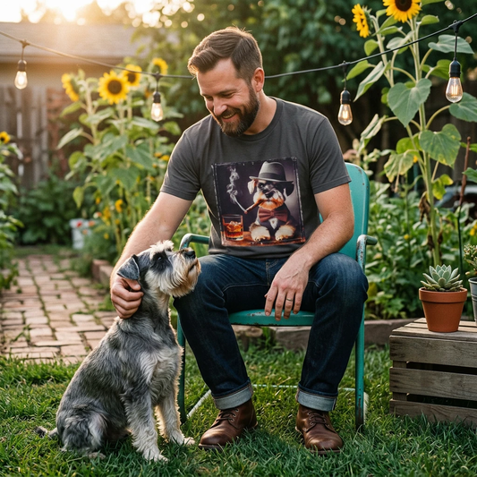 Miniature Schnauzer cigar smoking shirt T-Shirt Printify