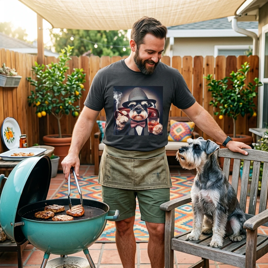 Miniature Schnauzer cigars and smoke shirt T-Shirt Printify