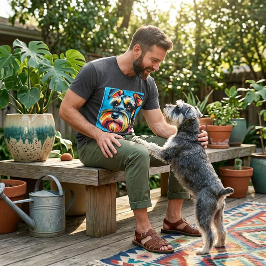 Miniature Schnauzer colorful puppy shirt T-Shirt Printify