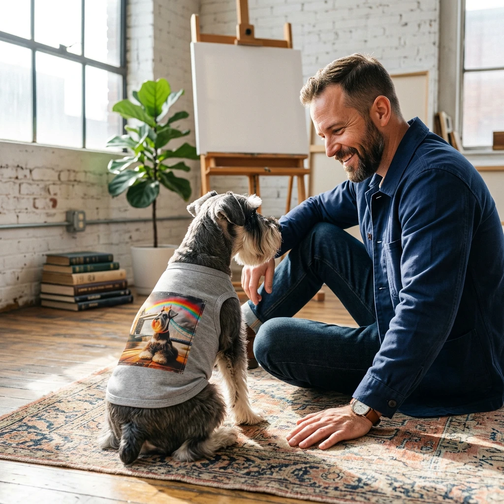 Miniature Schnauzer rainbow bridge shirt Pets Printify