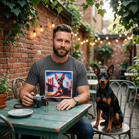 Min Pin T-Shirt rainbow T-Shirt Printify