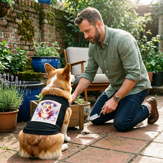 Pet Tank Top Pembroke Welsh Corgi angel Pets Printify