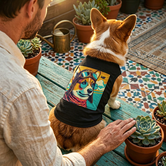 Pembroke Welsh Corgi pilot shirt Pets Printify