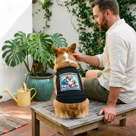 Pembroke Welsh Corgi Hawaiian surfer shirt Pets Printify