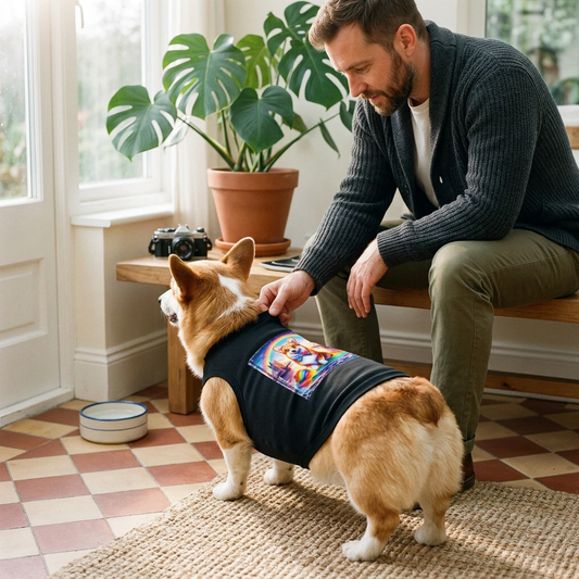 Pembroke Welsh Corgi colorful bridge Pets Printify