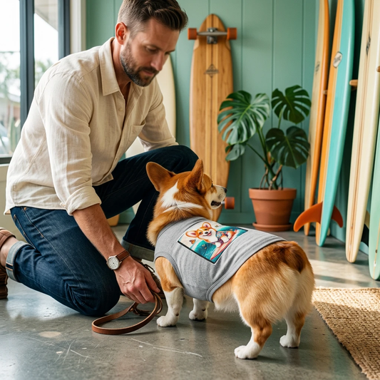 Pembroke Welsh Corgi tiny surfer Pets Printify