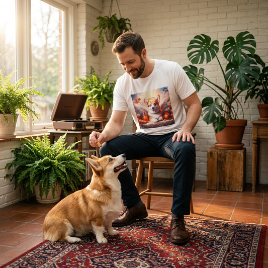 Pembroke Welsh Corgi white Angel shirt T-Shirt Printify