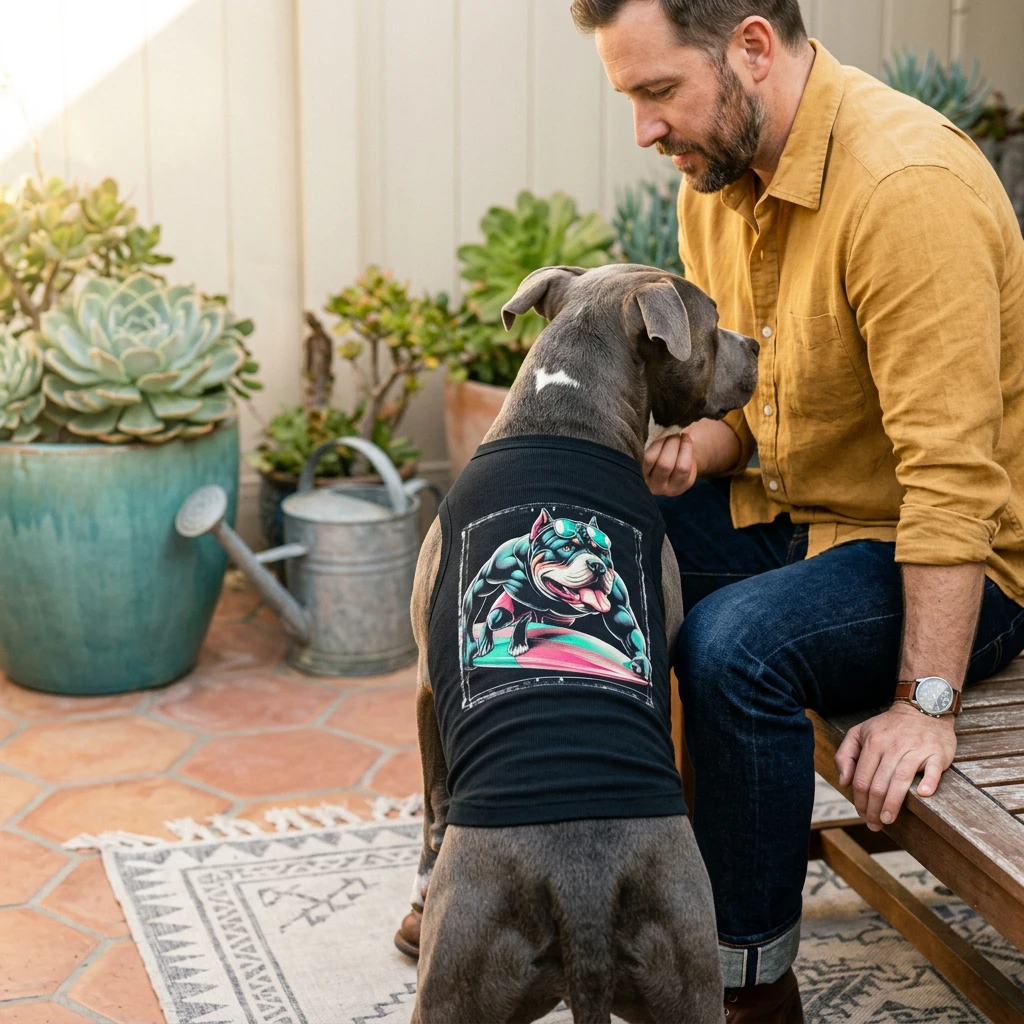 Pet Tank Top Pit Bull gym surfer Pets Printify