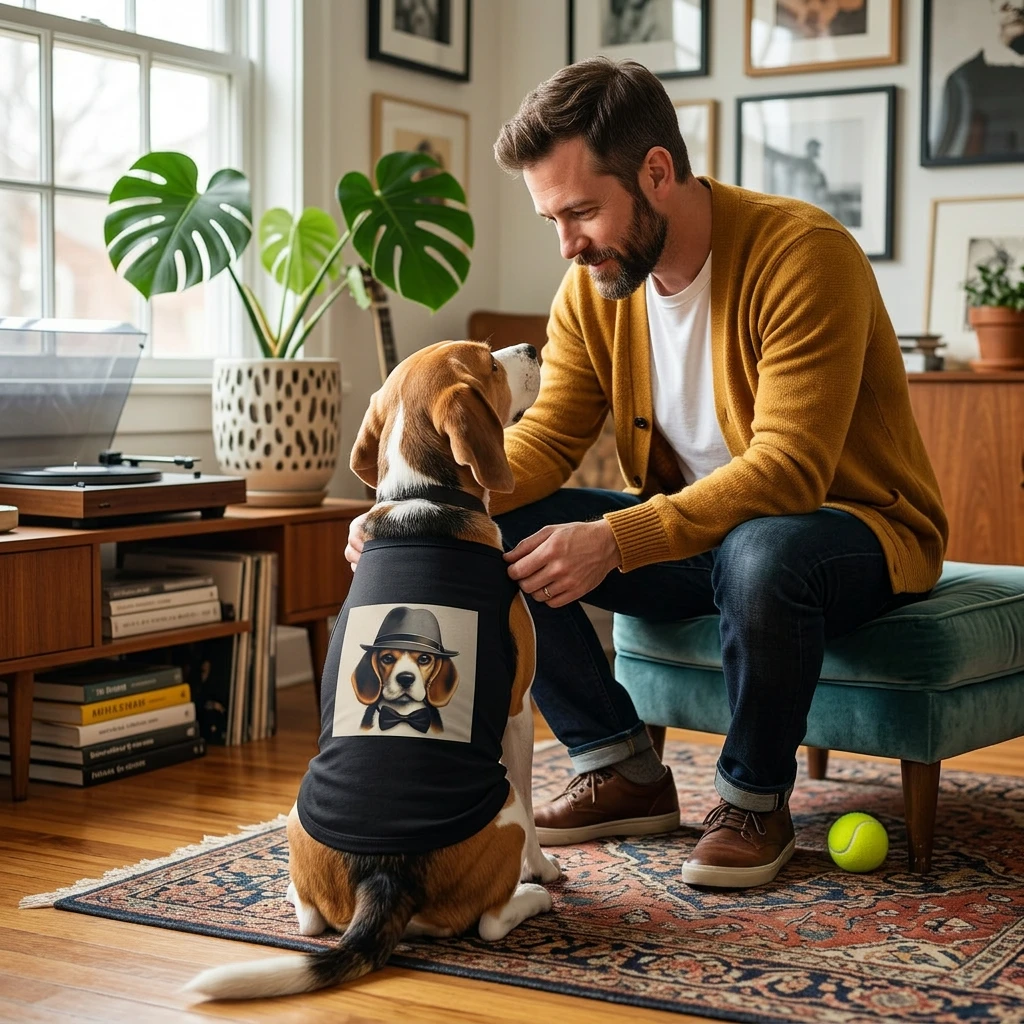 Beagle Pet Tank Top Featuring Fedora Hat And Bow Tie Cute Dog Shirt For Beagle Lovers Pets Printify