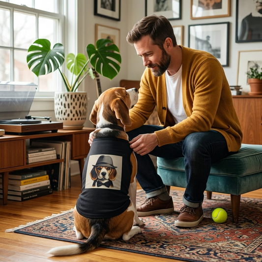 Beagle Pet Tank Top Featuring Fedora Hat And Bow Tie Cute Dog Shirt For Beagle Lovers Pets Printify
