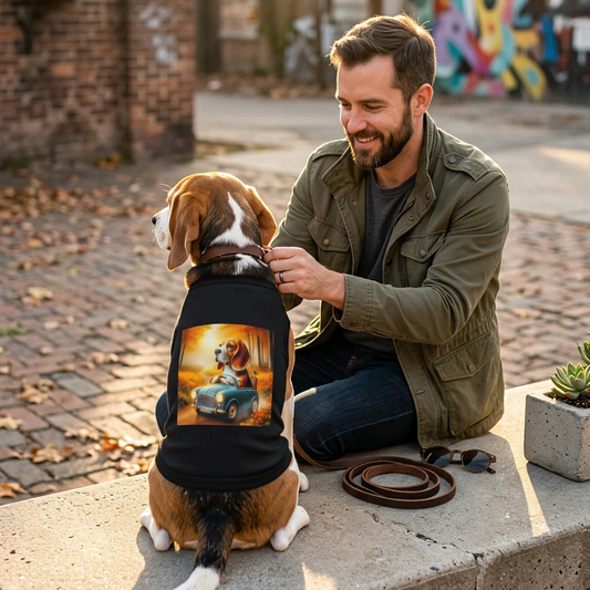 Wacky Beagle Tank Top With Tiny Car Graphic For Dog Lovers Summer Casual Wear Gift Pets Printify