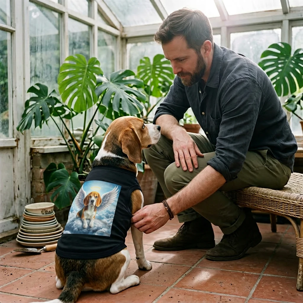 Pet Tank Top Beagle Angel In Cloud Pets Printify