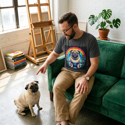 Pug Rainbow T-Shirt T-Shirt Printify