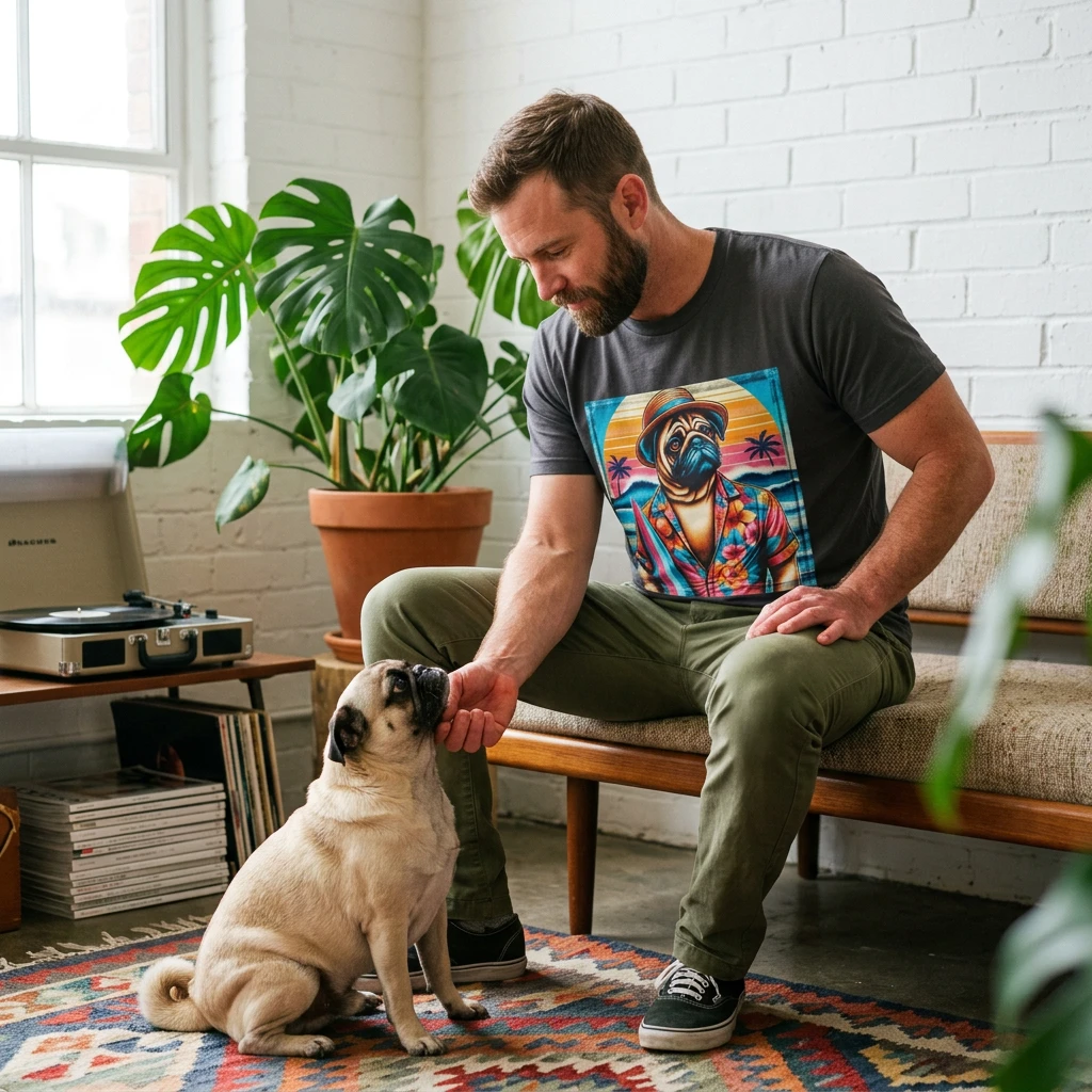 Surfer Pugs T-Shirt T-Shirt Printify