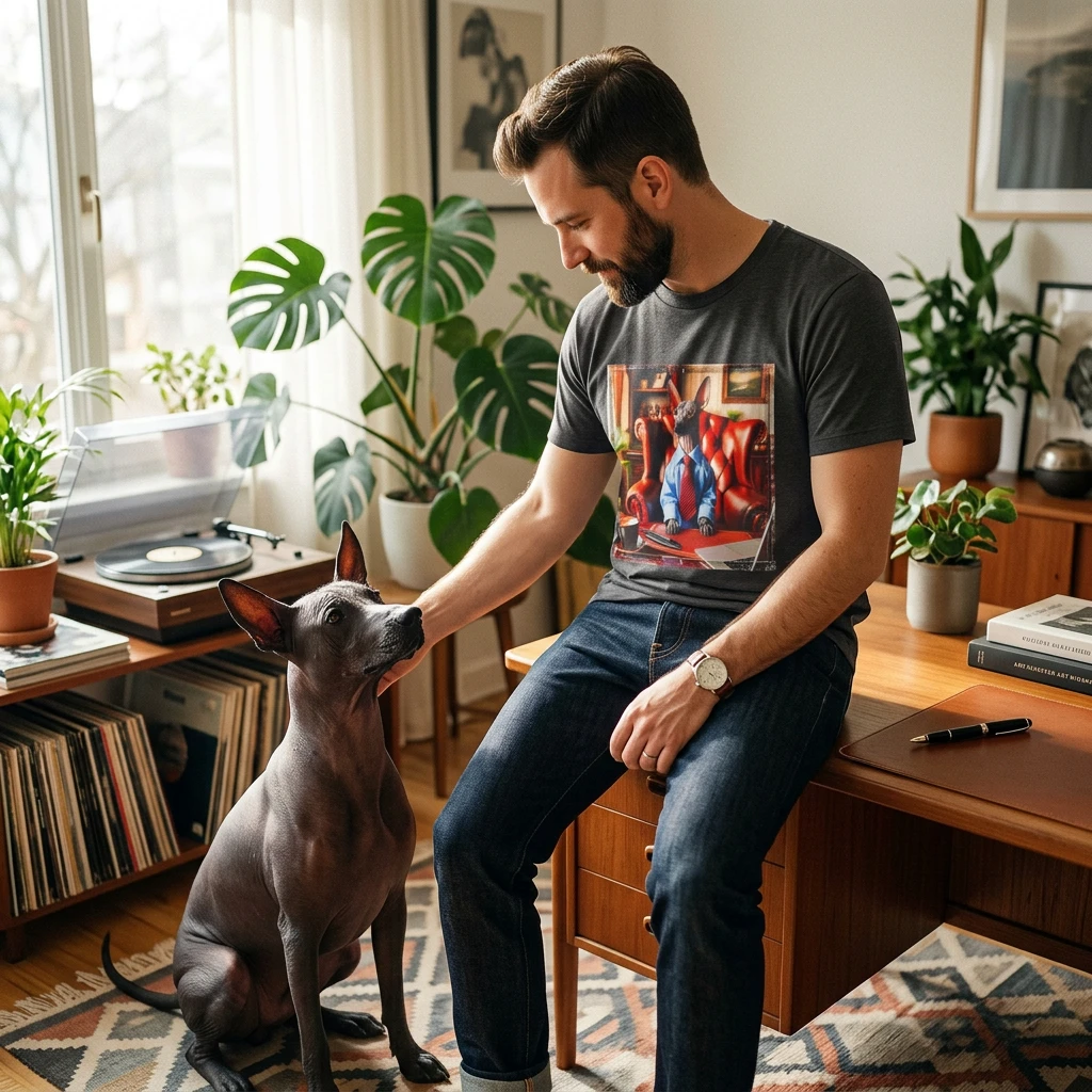 Mexican Hairless Dog working T-Shirt Printify