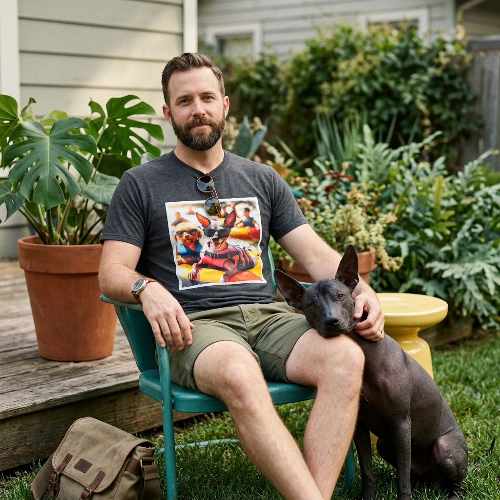 Mexican Hairless Dog lake day T-Shirt Printify