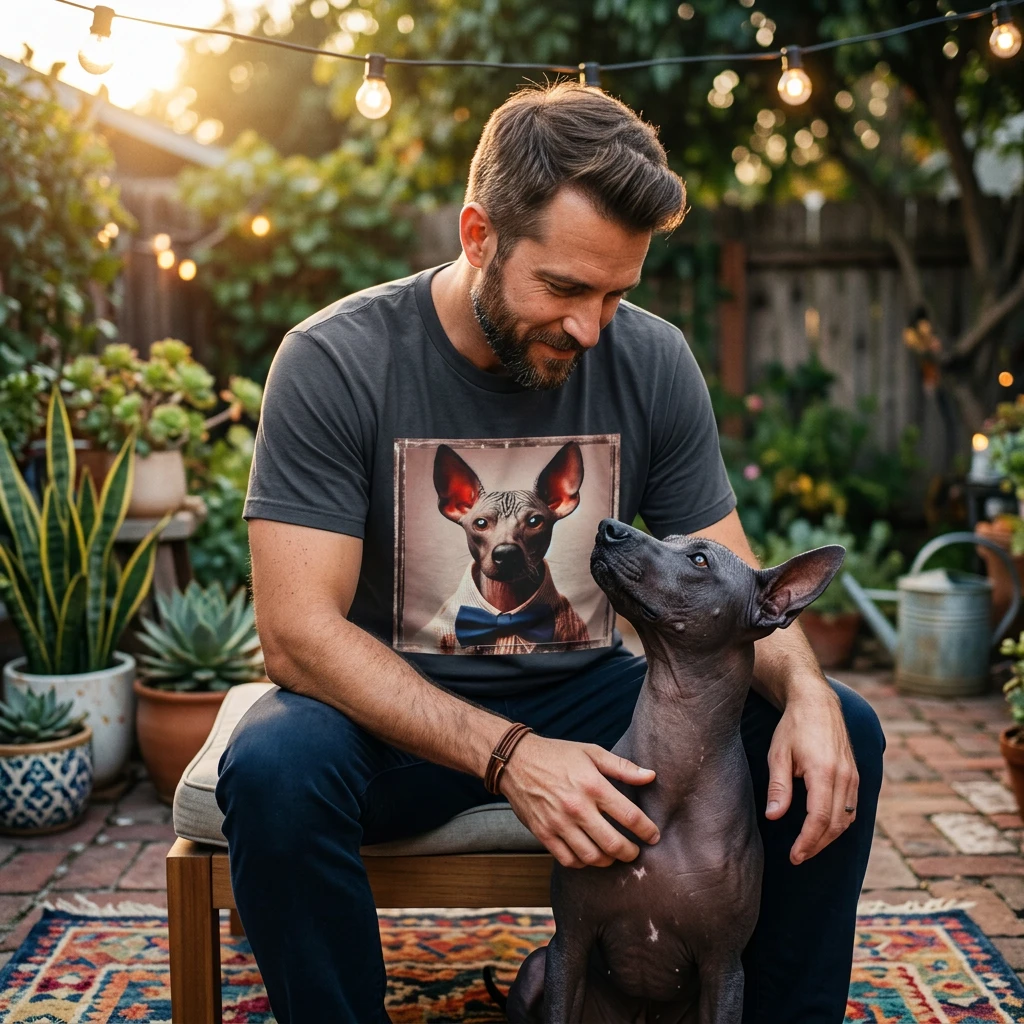 Mexican Hairless Dog bow tie T-Shirt Printify