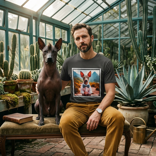 Mexican Hairless Dog suit and tie T-Shirt Printify