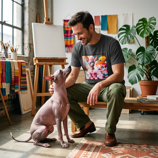 Mexican Hairless Dog pink princess T-Shirt Printify