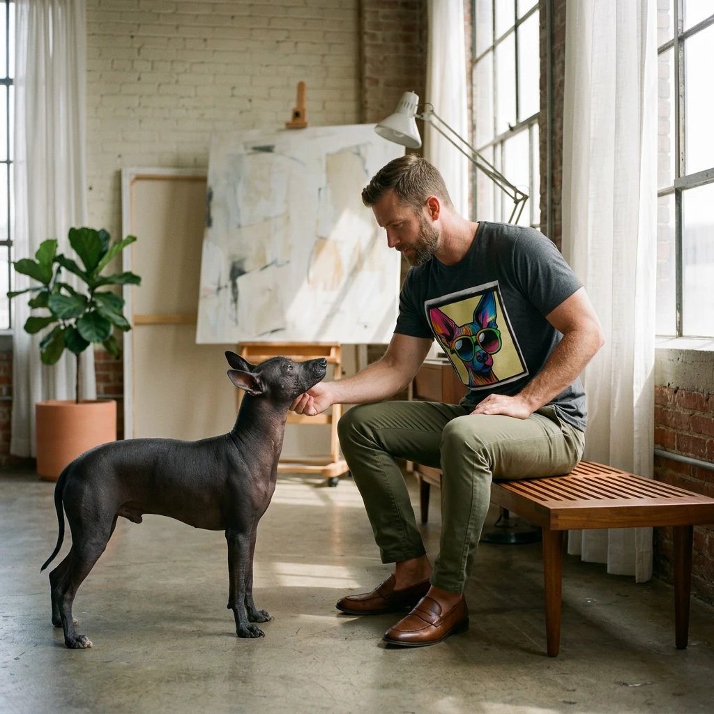 Mexican Hairless Dog pretty colors T-Shirt Printify