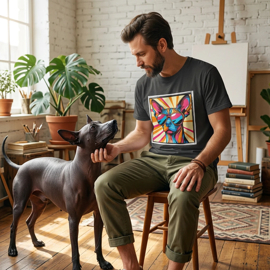 Mexican Hairless Dog comic book cutie T-Shirt Printify