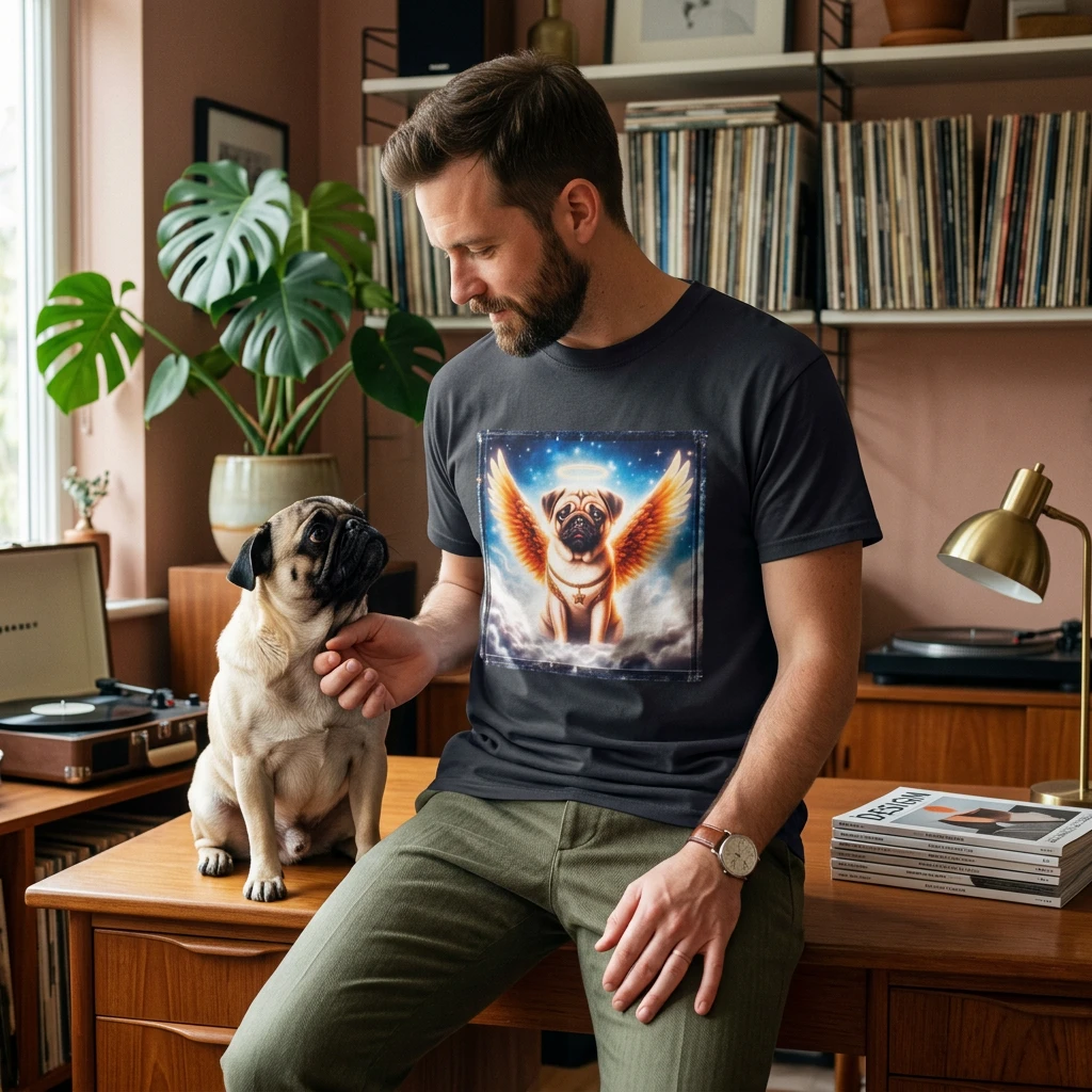 Pug Angel T-Shirt T-Shirt Printify