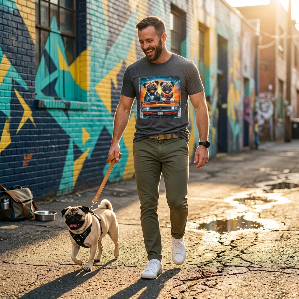 Wacky Pugs T-Shirt Printify