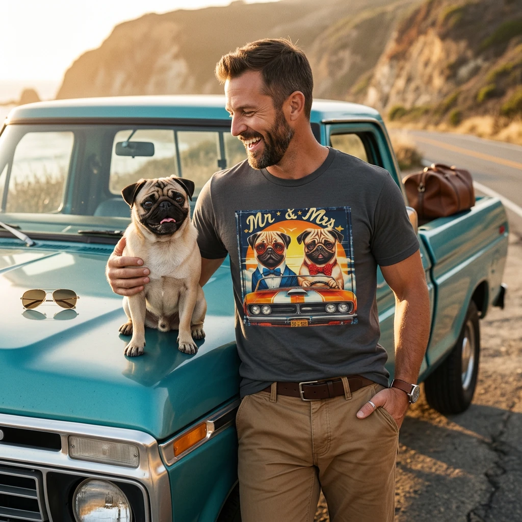 Wacky Pugs T-Shirt Printify