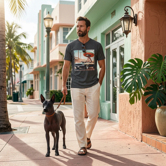 Wacky Mexican Hairless Dog cruising Mexico T-Shirt Printify