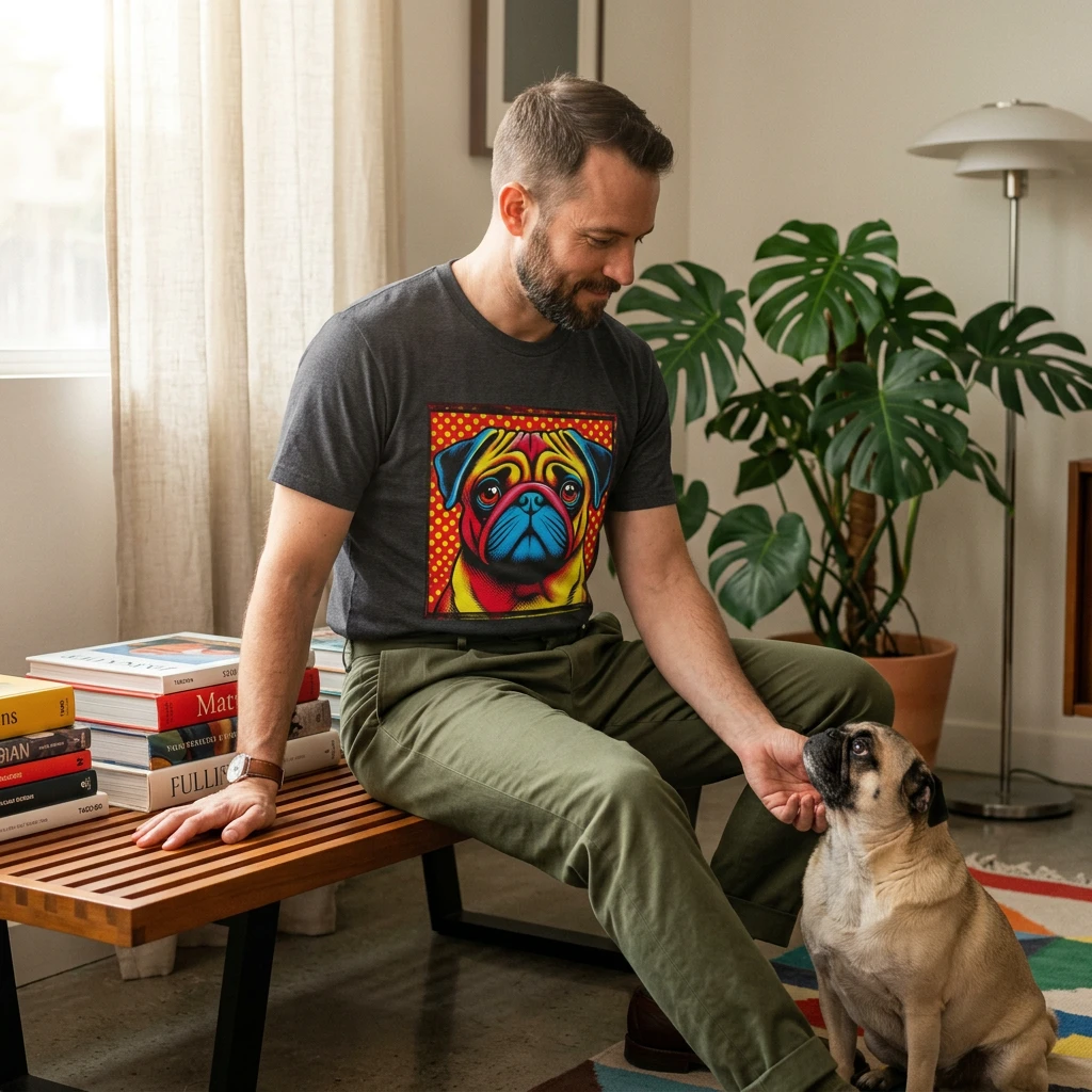 Pugs Pop Art T-Shirt T-Shirt Printify