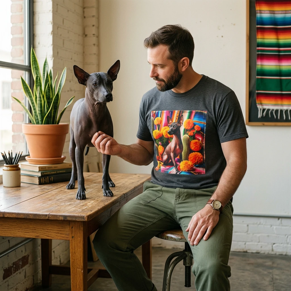 Mexican Hairless Dog cactus T-Shirt Printify