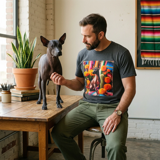 Mexican Hairless Dog cactus T-Shirt Printify