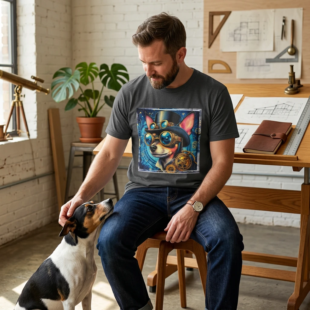 Rat Terrier T-Shirt steam punk T-Shirt Printify