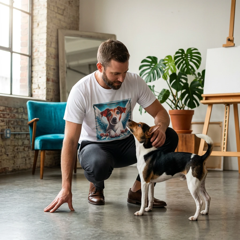 Rat Terrier T-Shirt white Angel T-Shirt Printify