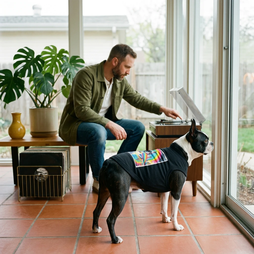 Boston Terrier Rainbow Bridge Dog In Water Pet Tank Top For Small Dogs Cute Comfortable Everyday Wear Pets Printify