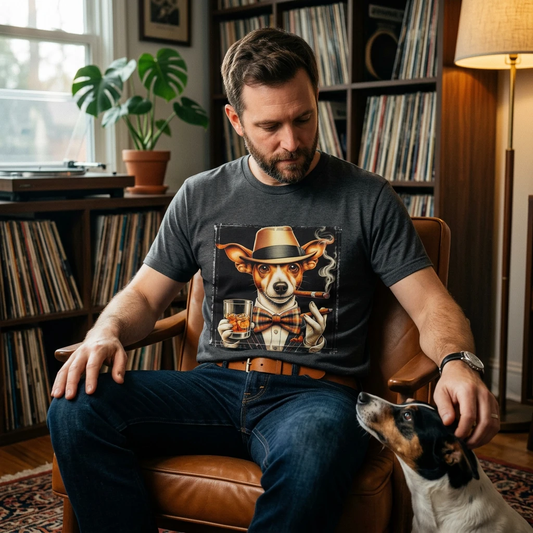Rat Terrier T-Shirt cigars and whiskey T-Shirt Printify
