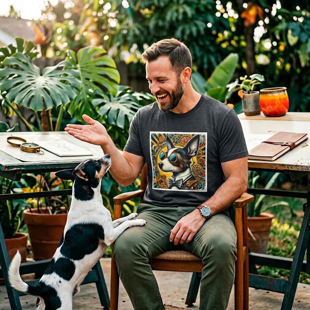 Rat Terrier T-Shirt steam punk T-Shirt Printify