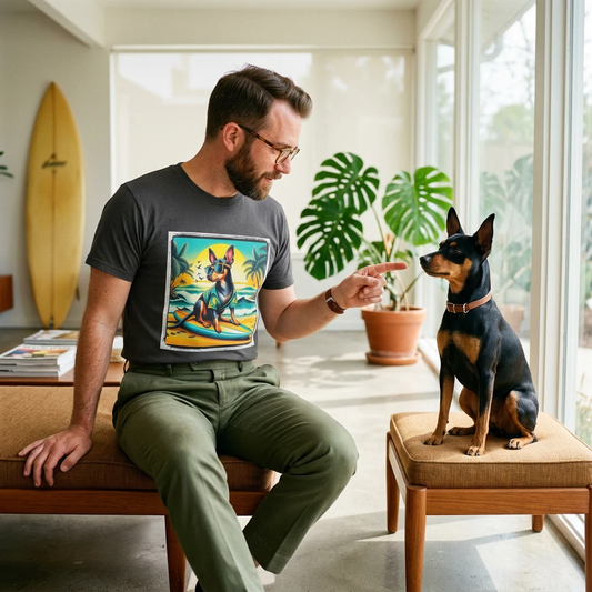 Rat Terrier T-Shirt surfer guy T-Shirt Printify