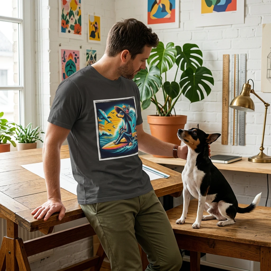 Rat Terrier T-Shirt surfer girl T-Shirt Printify