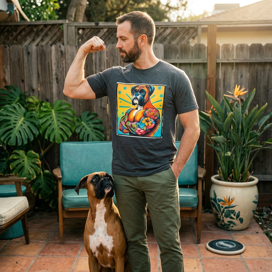 Boxer Muscle Tattooed Dog Shirt For Athletic Style And Boxer Lovers Great Gift For Boxer Owners And Fans T-Shirt Printify