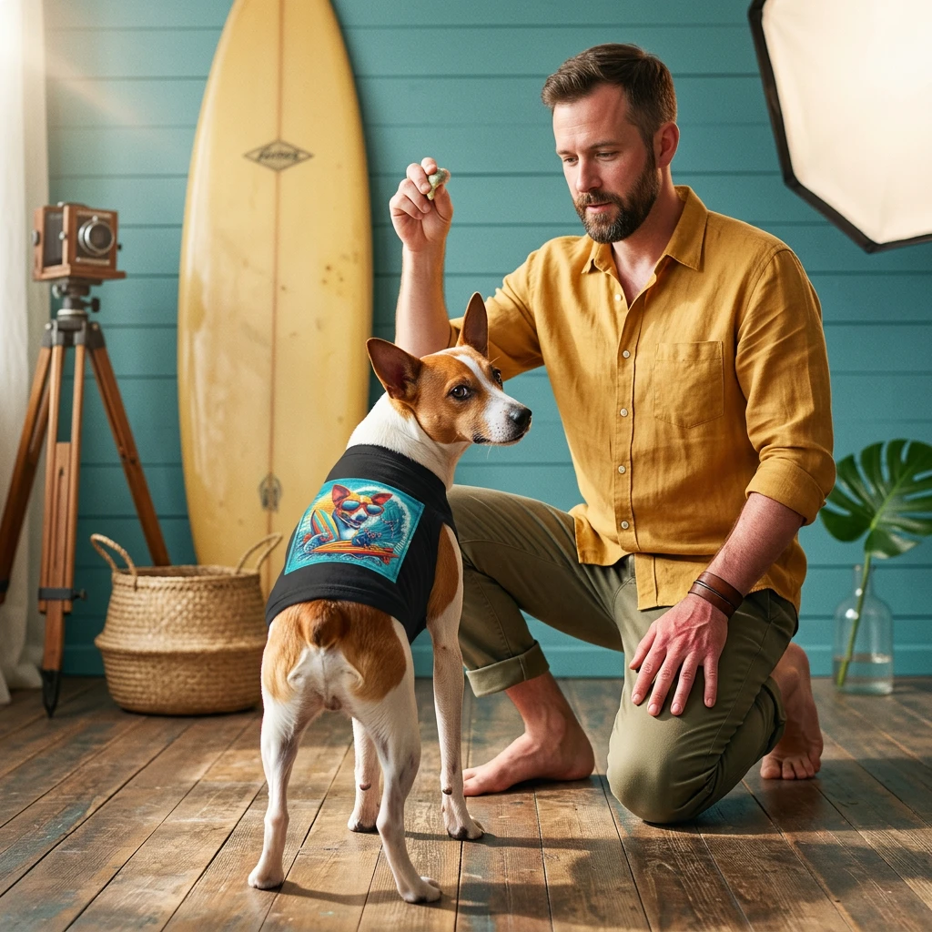 Rat Terrier surfer dude Pets Printify