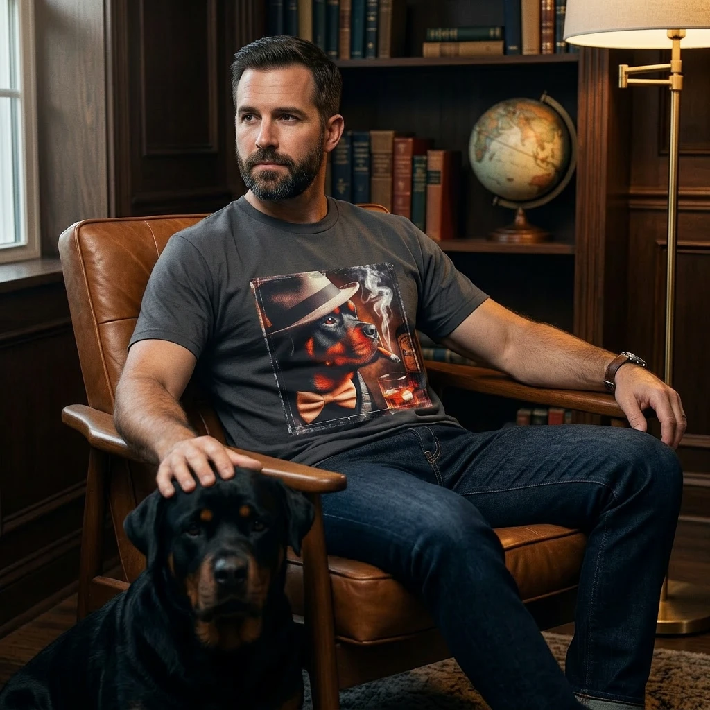 Rottweiler bar smoking shirt T-Shirt Printify